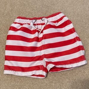 Hanna Andersson Red and White Swim Shorts
